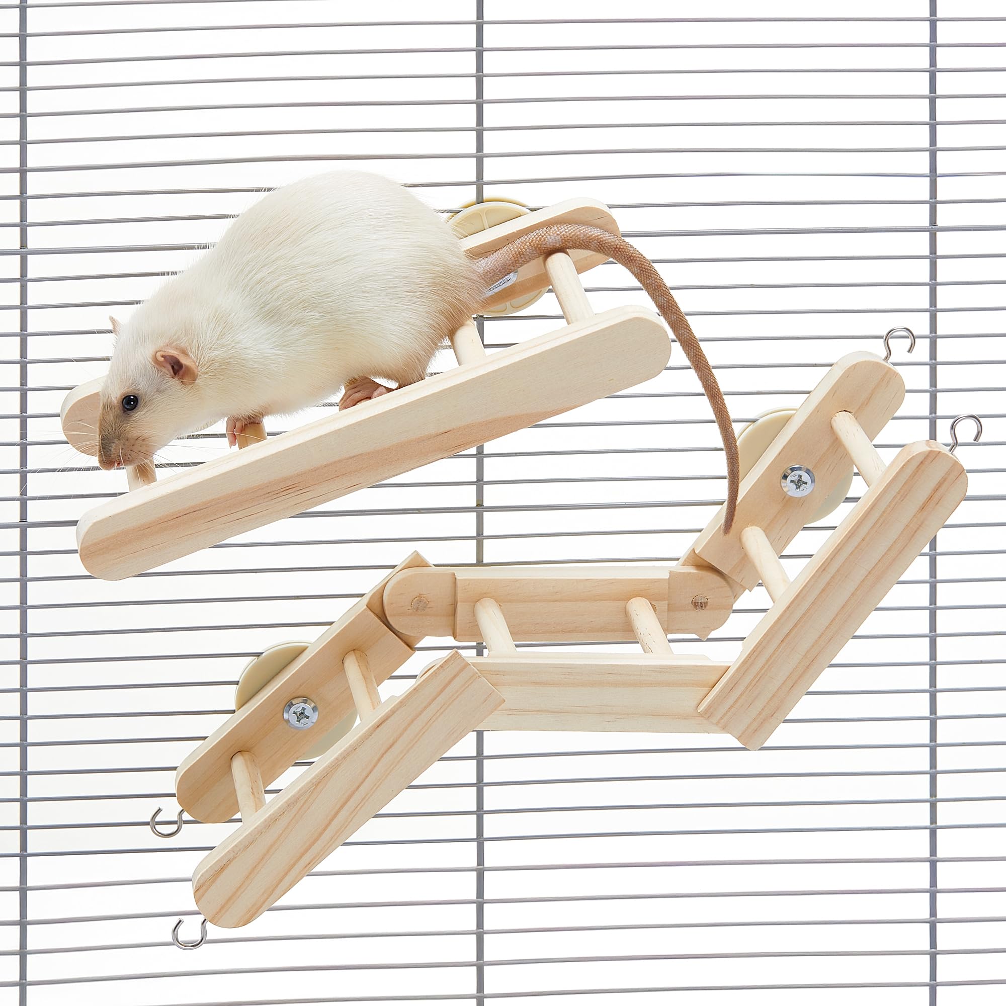 Jevnd échelle flexible en bois pour rats, parfaite pour grimper dans la cage.