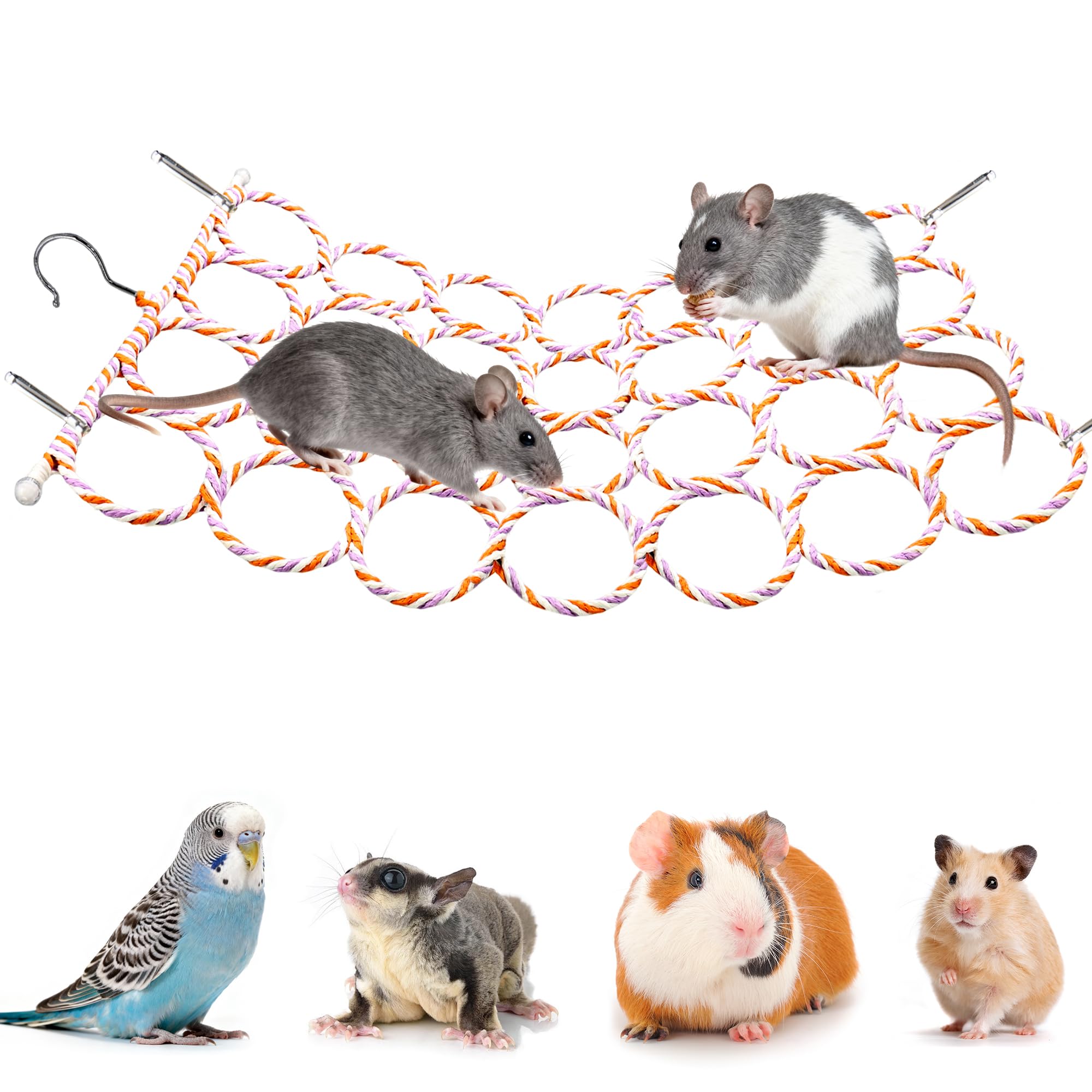 Jevnd net grimpe rat cage coton: stimule l'agilité et l'exploration en cage.