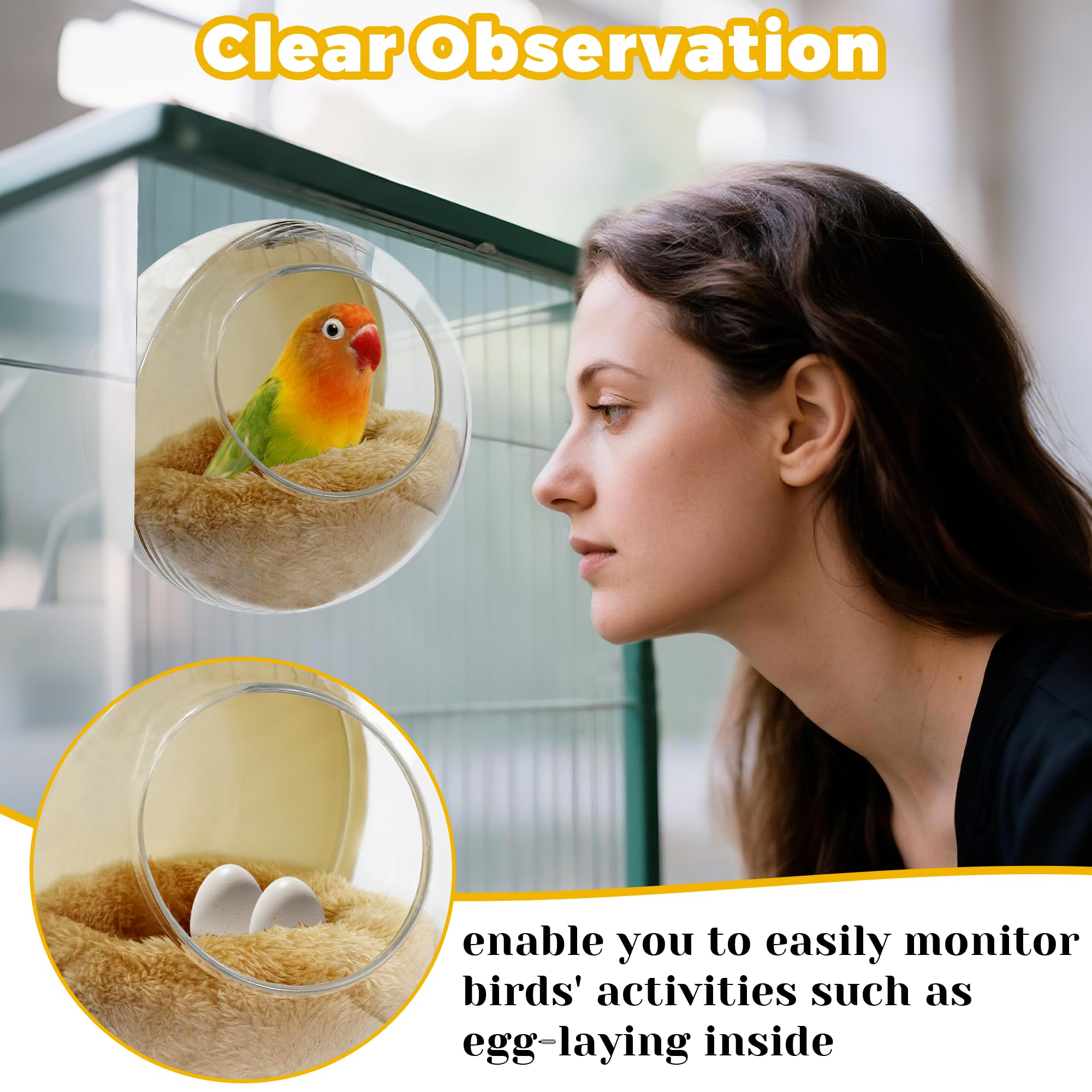Nid d'oiseau résistant aux morsures Jevnd pour cages robustes.