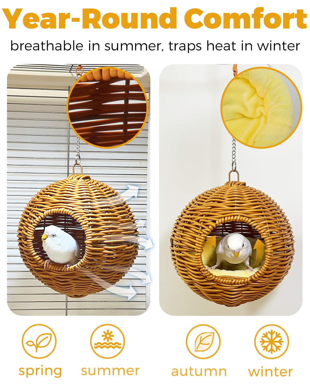 Nid Jevnd design courbe favorise repos et sécurité dans la cage.