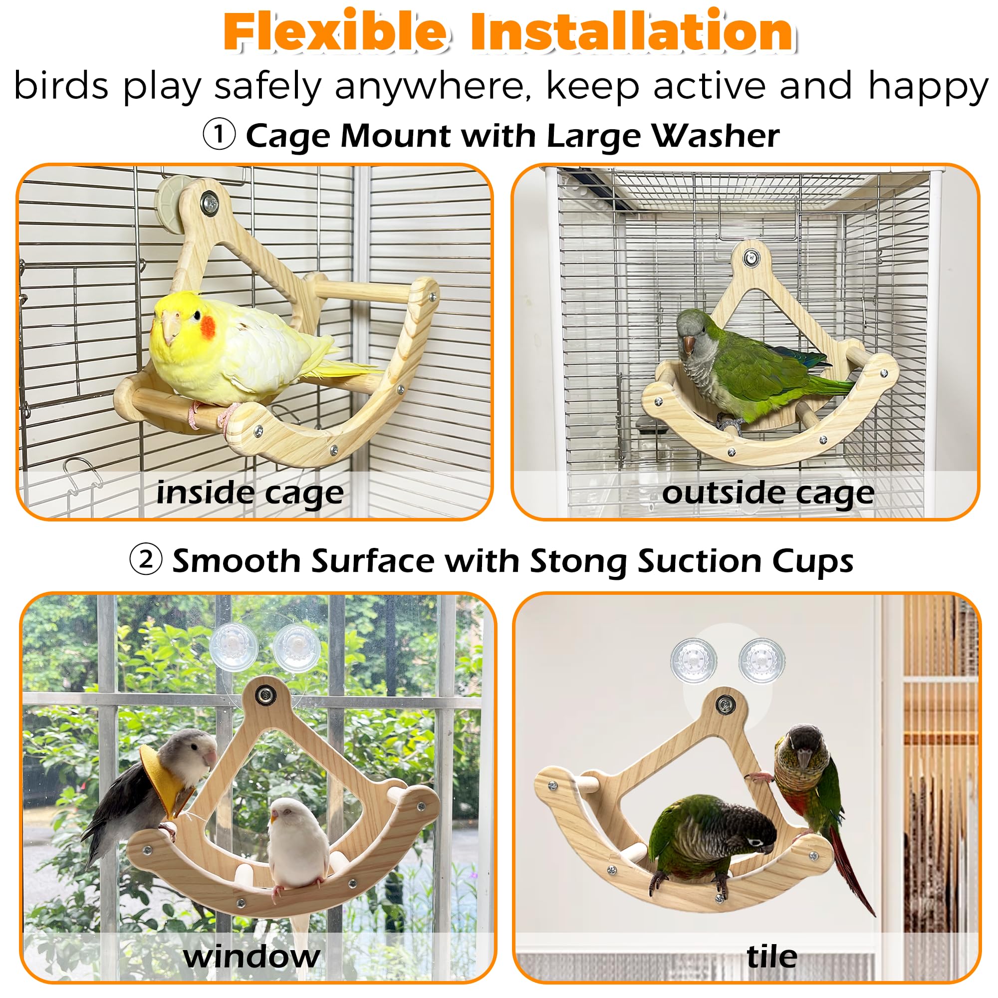Jevnd perchoir balancier pour oiseau en cage, divertissement et socialisation.