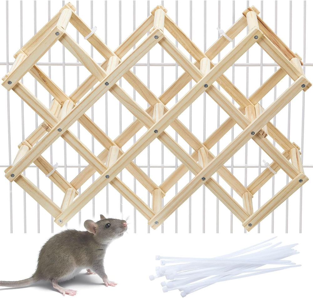 Jevnd jouet escalier grimpant pour rat en bois naturel, favorise l exercice et l exploration.