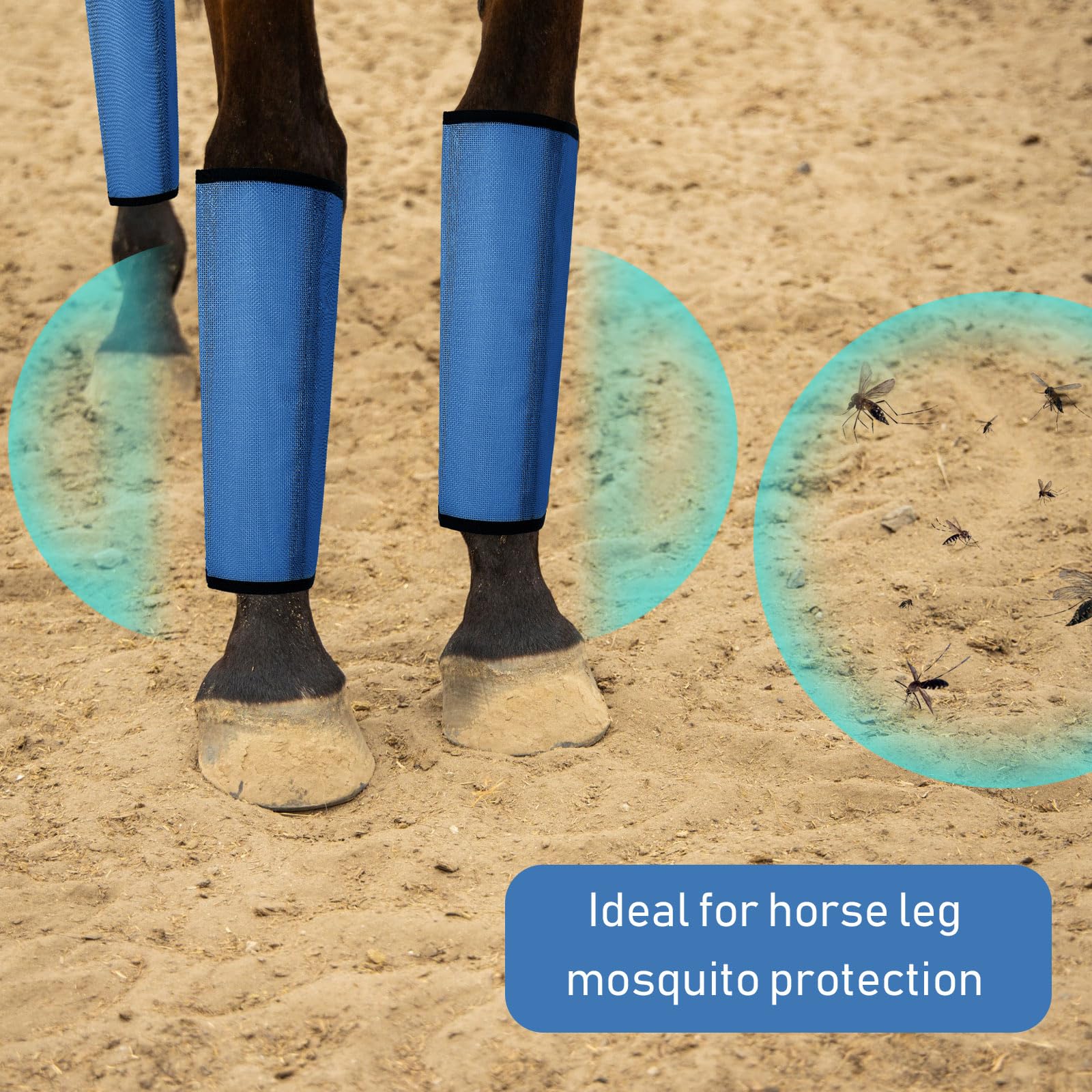 Protection contre les mouches pour cheval avec maille aérée.