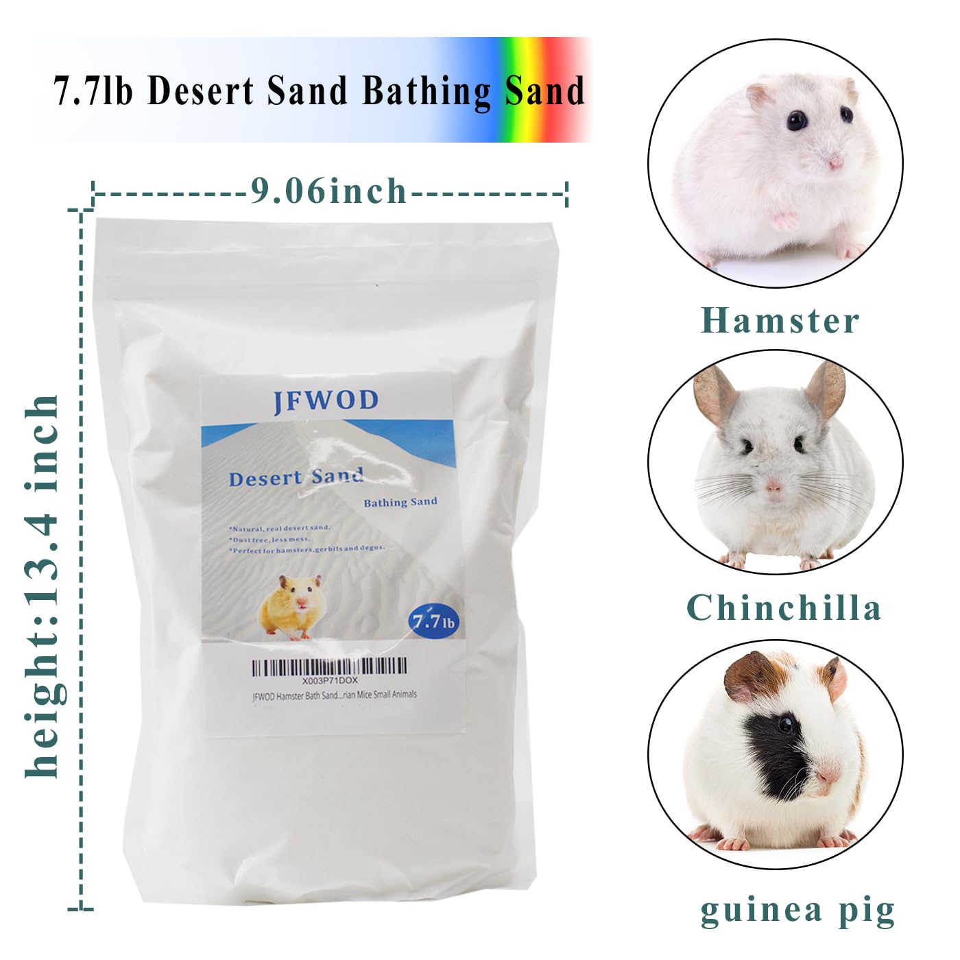 Sachet JFWOD sable de bain hamster, pratique et propre.