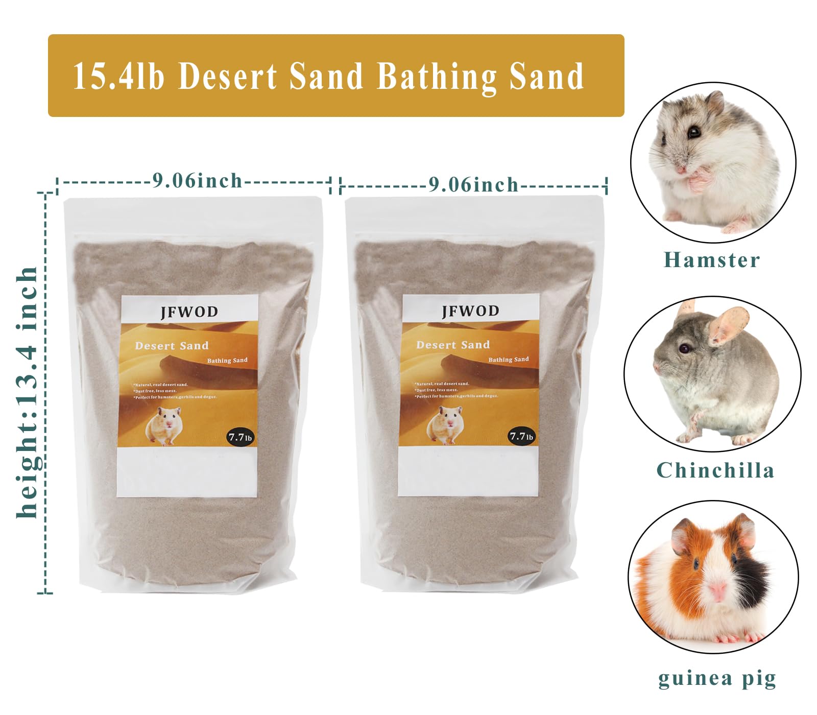 Desert naturel sable JFWOD, texture adaptée au bain hamsters.