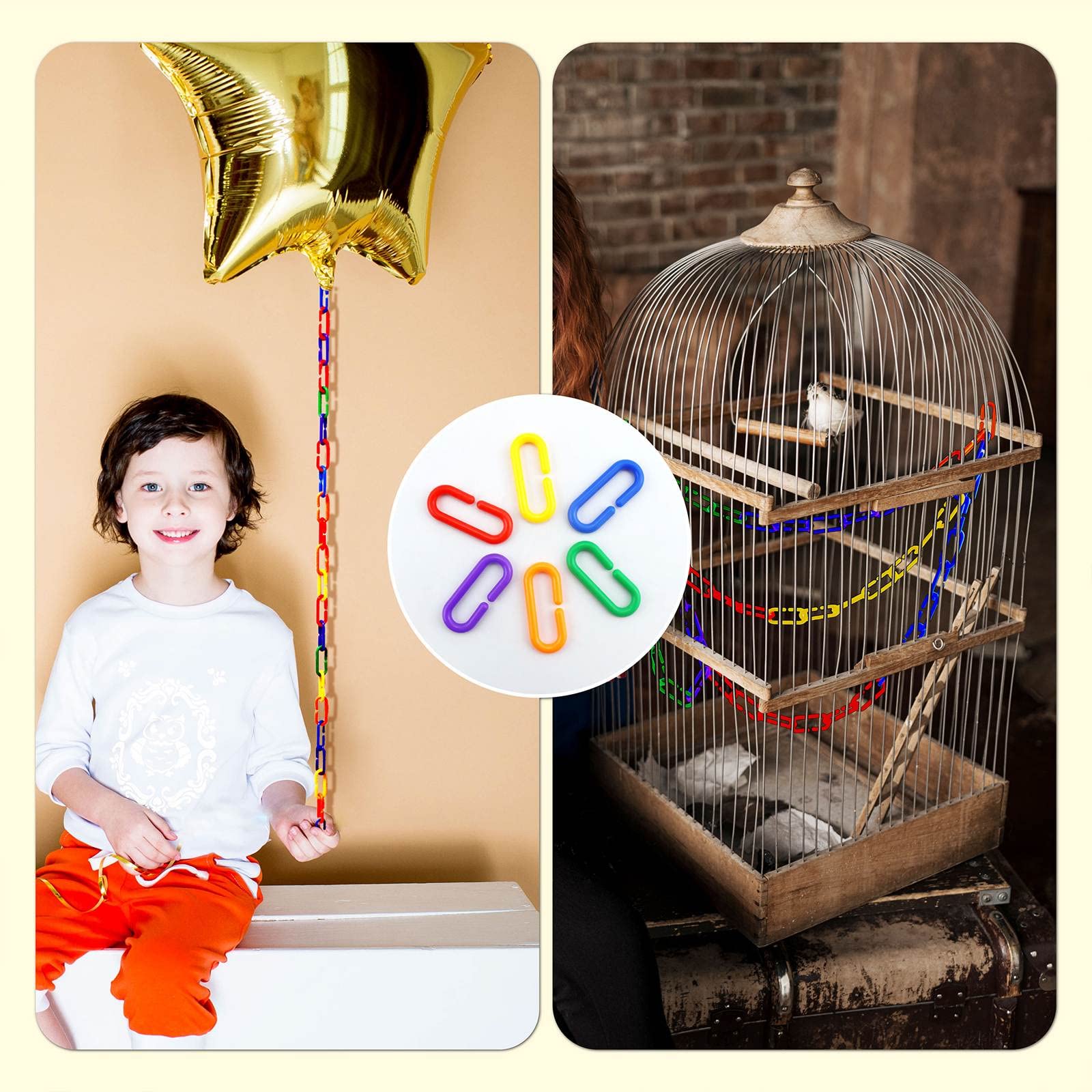 JIALEEY – liens colorés pour escalade et jeux pour animaux et enfants.