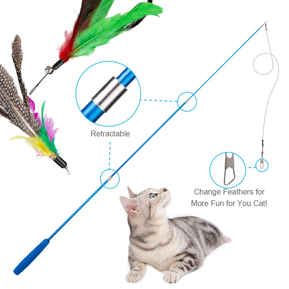 JIARON jouet chat interactif plume, favorise l exercice et la curiosité