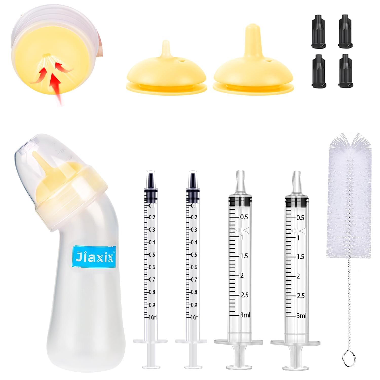 Biberon Jiaxix pour nourrir les chiots et chatons en douceur.