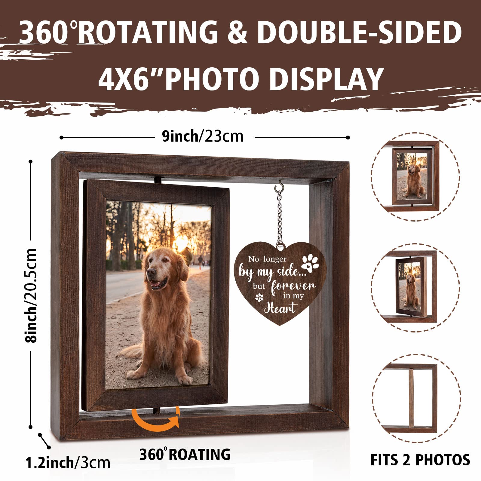 Jigfoxy cadre mémoire bois rustique MDF, aspect chaleureux pour la décoration.