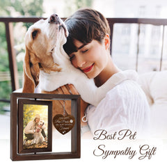 Jigfoxy cadre photo rotatif en bois 4x6, souvenir touchant pour chien et chat.