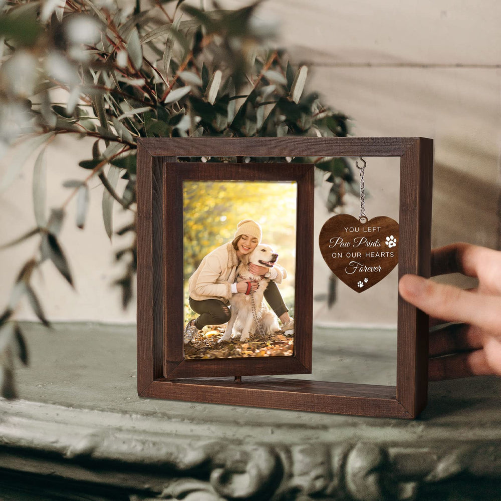 Jigfoxy cadre photo rotatif en bois 4x6, matériau écologique et durable.