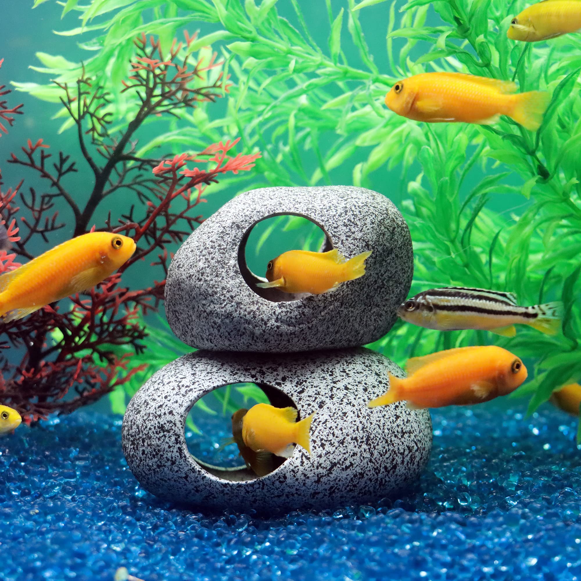JIH caverne empilable pour décor d'aquarium, espace de repos et d'exploration.