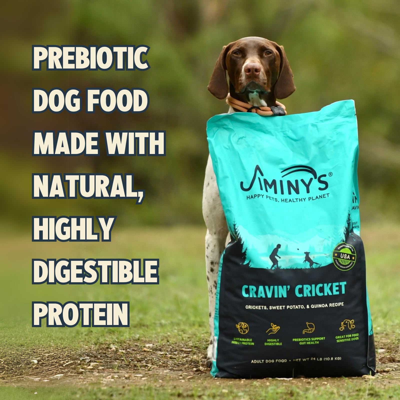 Jiminy's croquettes au goût agréable pour chiens sensibles.