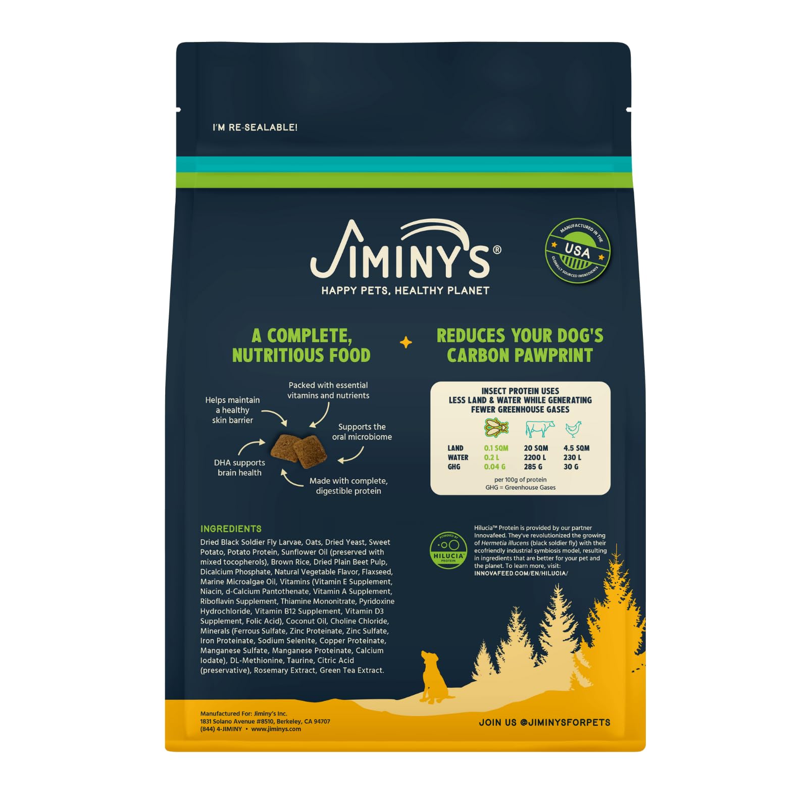 Jiminy's Good Grub croquettes insectes: protéine innovante pour digestion facile.