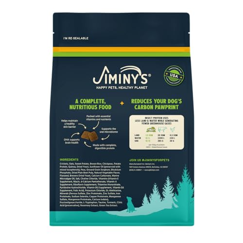 Protéine de grillon complète pour chien, bénéfice digestif potentiel avec Jiminy's.
