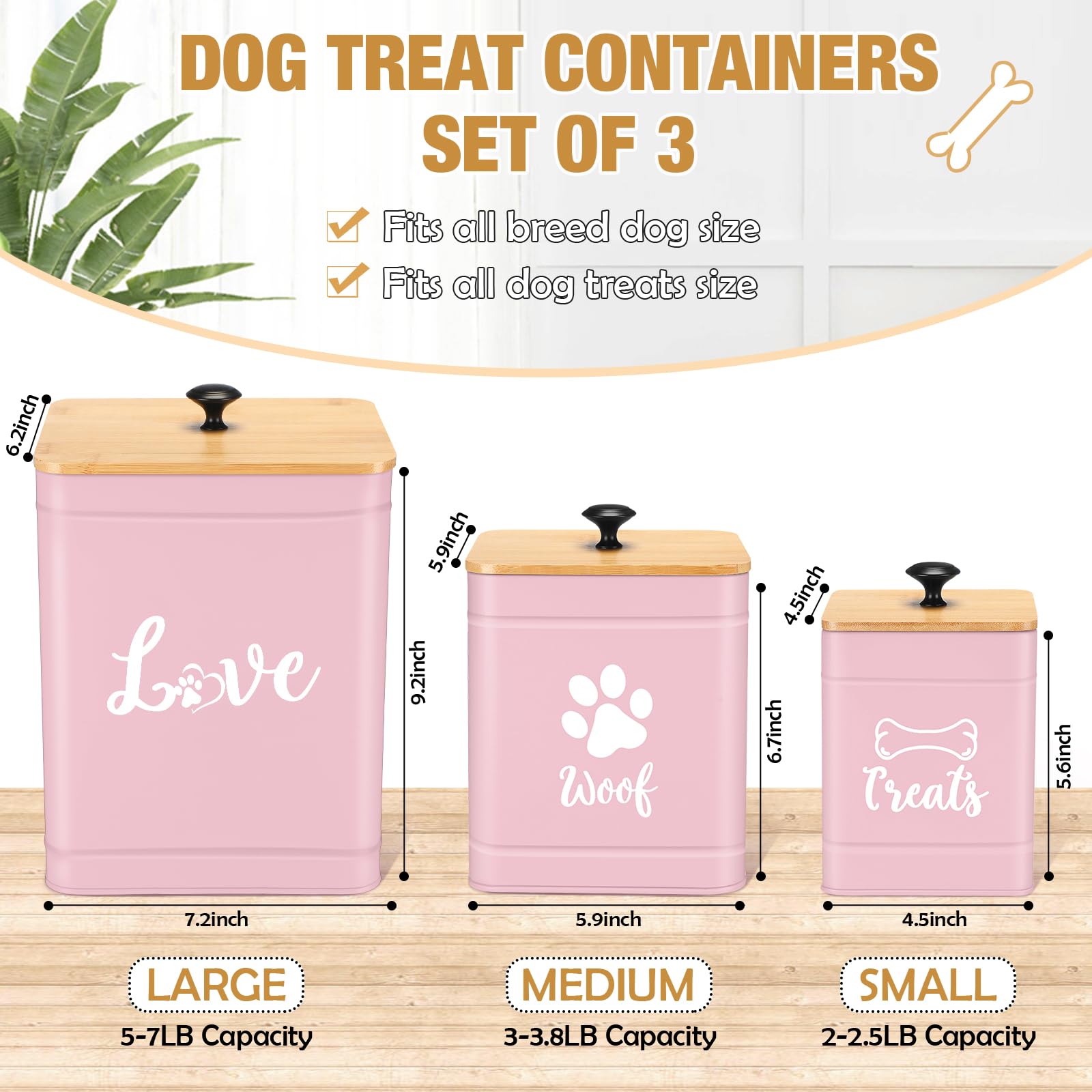 Jingmore couvercles bambou hermetiques protegeant l'alimentation du chien.