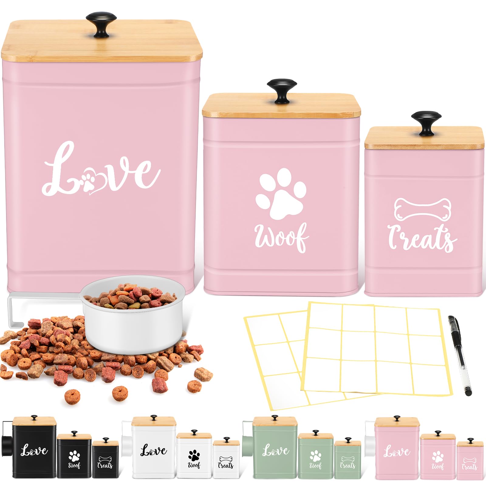 Jingmore ensemble boîtes aliments chien rose, pratique et organisé.