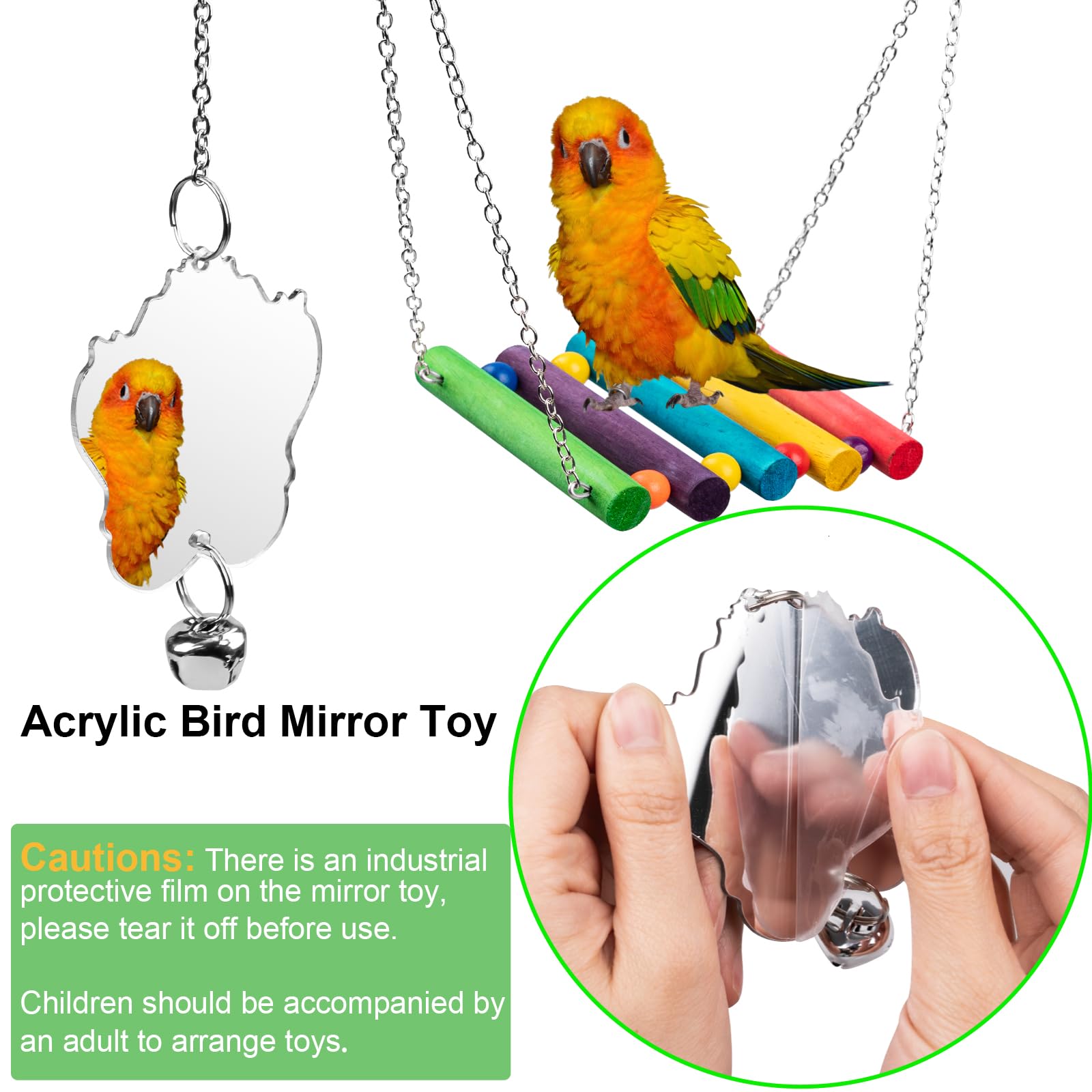 JINJINANV chaîne robuste pour jouets d'oiseaux, durabilité et sécurité.
