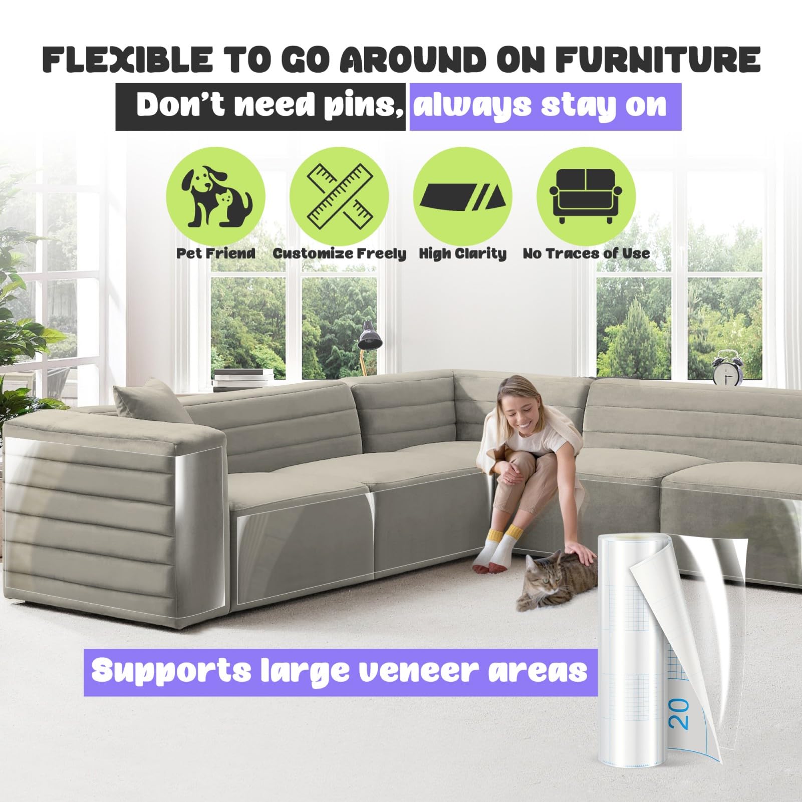 Installation rapide sans outils, découper et poser sur mesure.