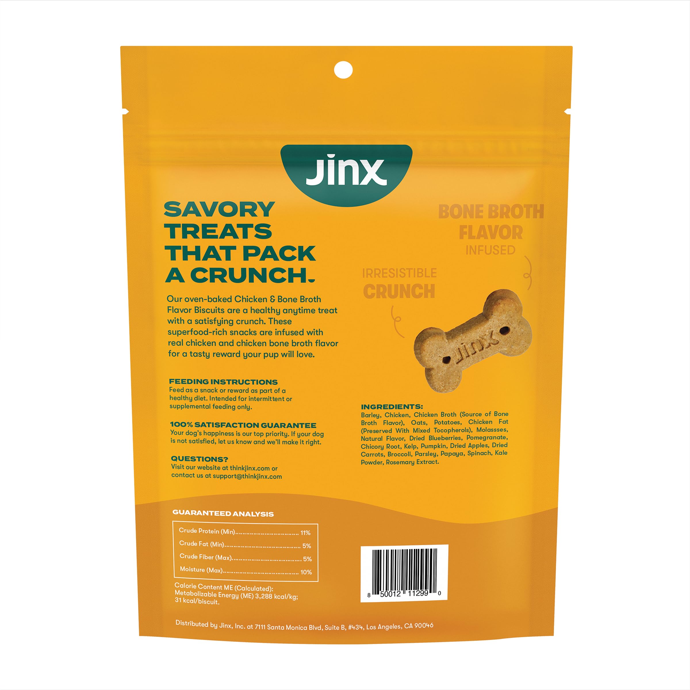 Biscuit Jinx ingrédients naturels, friandise sûre et savoureuse.