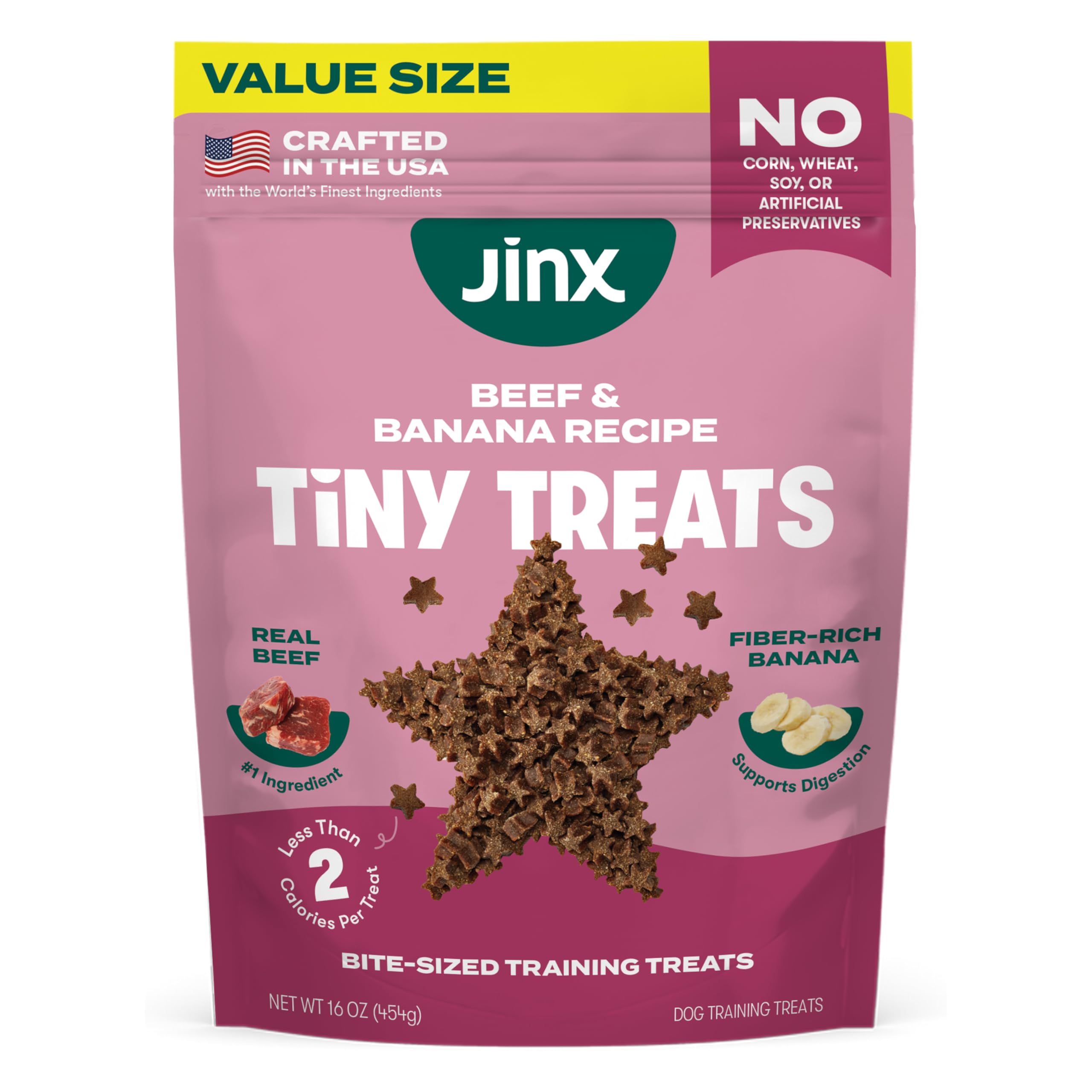 Friandises Jinx au bœuf pour l’entraînement: bouchées faciles à prendre comme récompense portable.