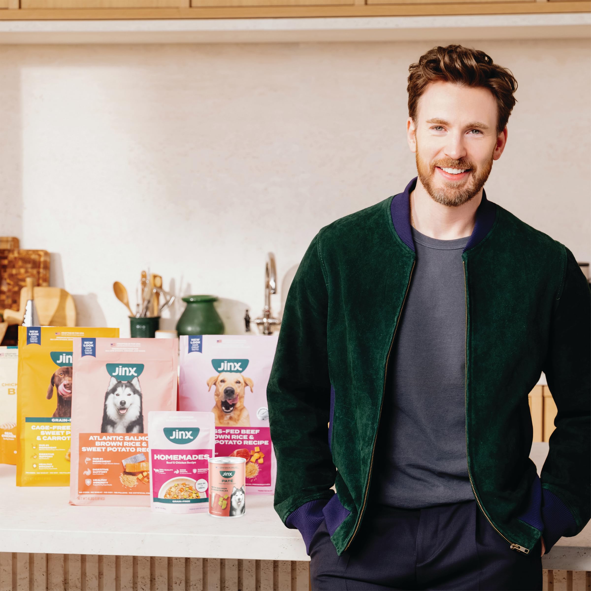 Jinx Saumon Pâté, sans céréales, idéal pour chiens sensibles.