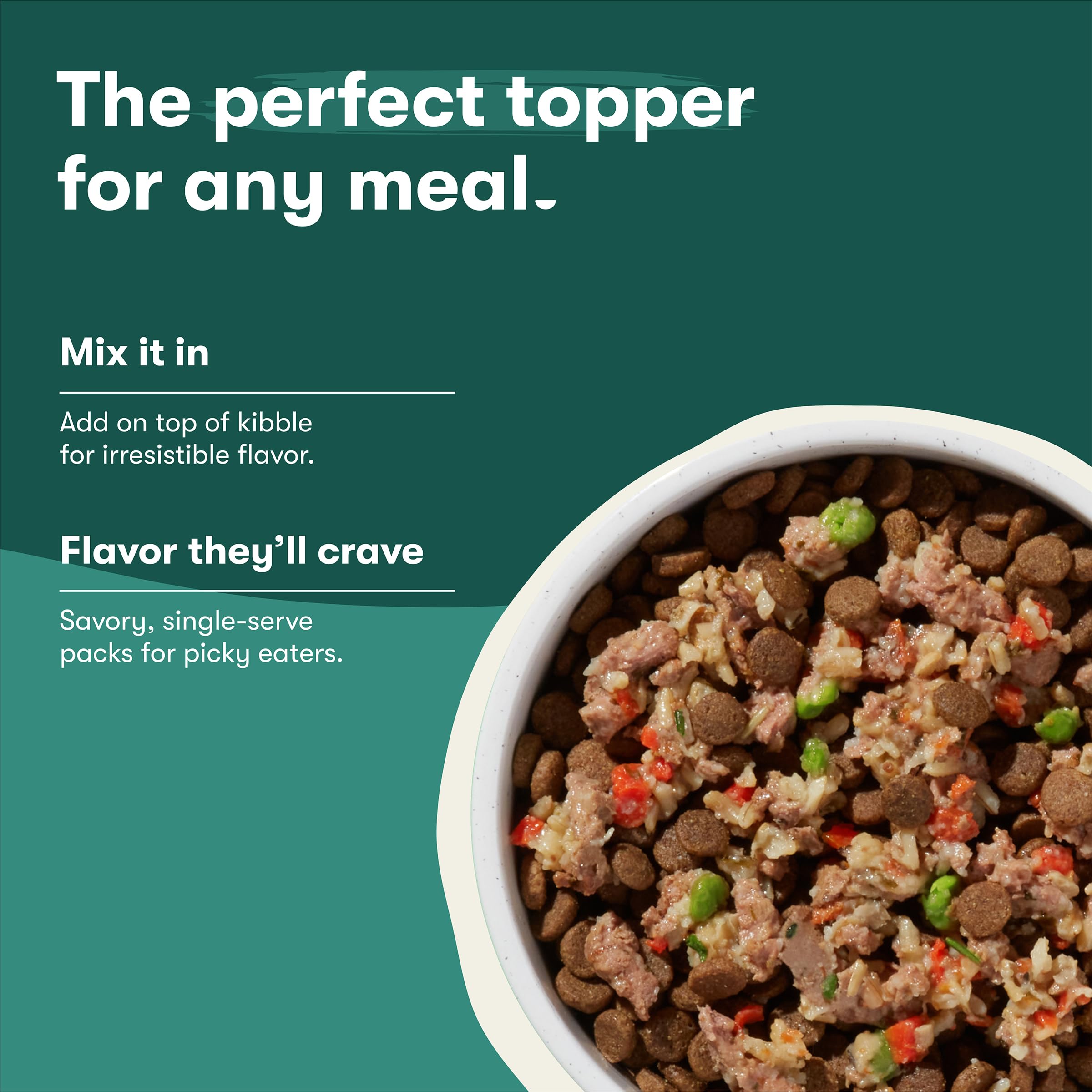 Ingrédients naturels: boeuf et poulet juteux et légumes frais.