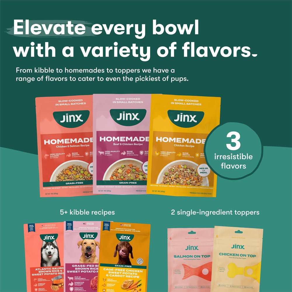 Jinx bouillon et légumes, option complémentaire pour croquettes.