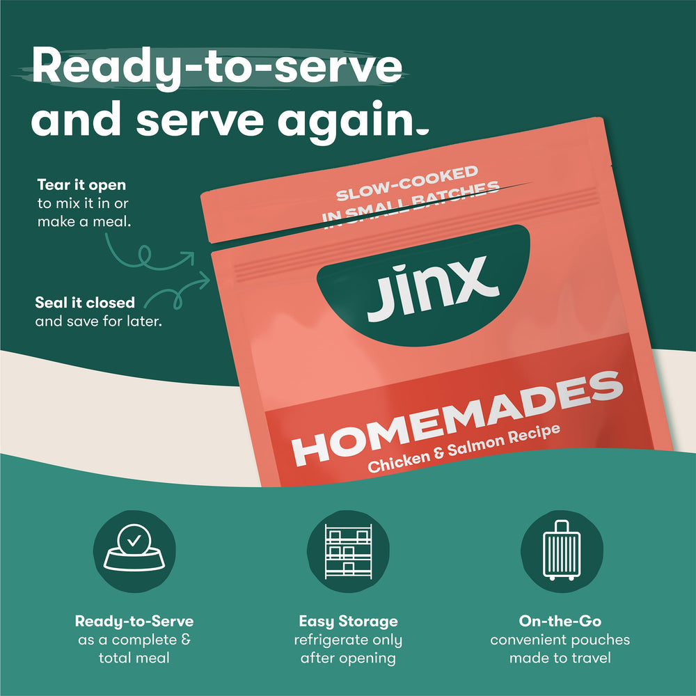 Jinx sachets prêts à servir, sans préparation.