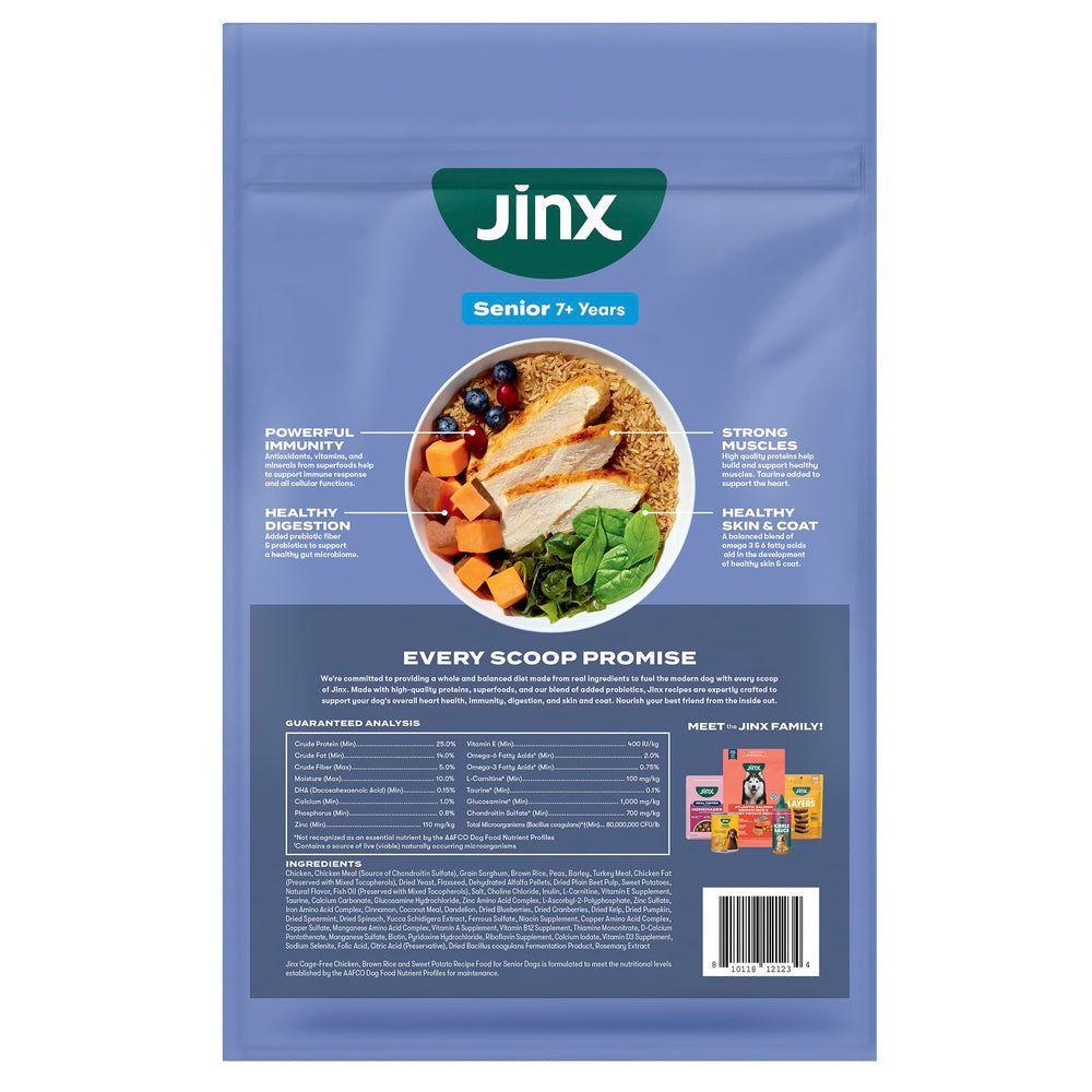 Jinx sans additifs – croquettes de qualité pour chien senior.