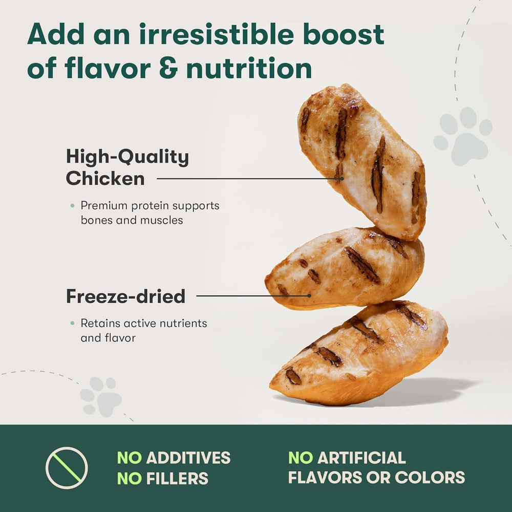 Jinx Toppers ingrédients naturels poulet, option saine avec peu d’ingrédients.