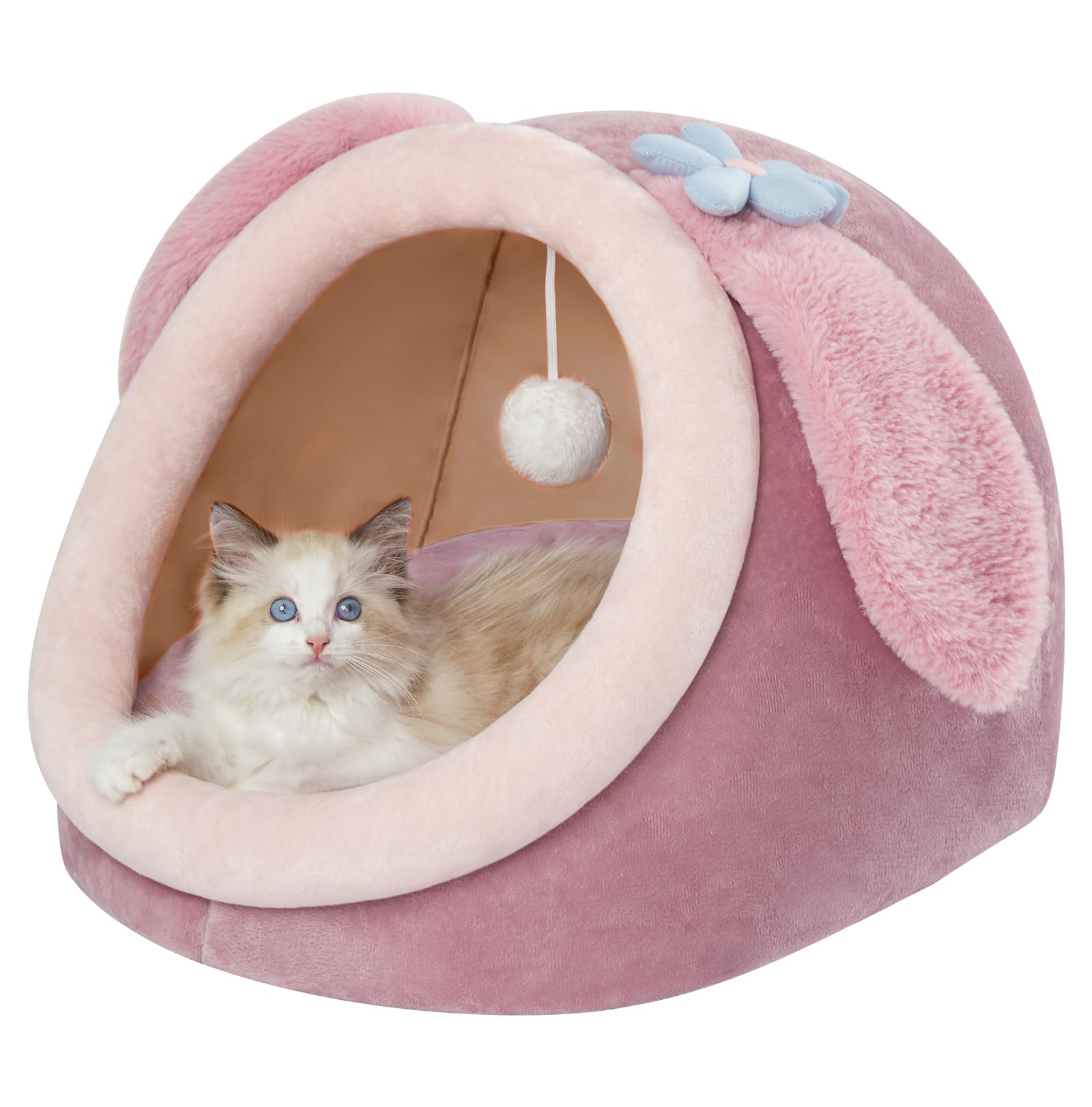 Jiupety cabane pour chat rose douce, refuge chaleureux pour sieste