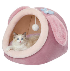Jiupety cabane pour chat rose douce, refuge chaleureux pour sieste