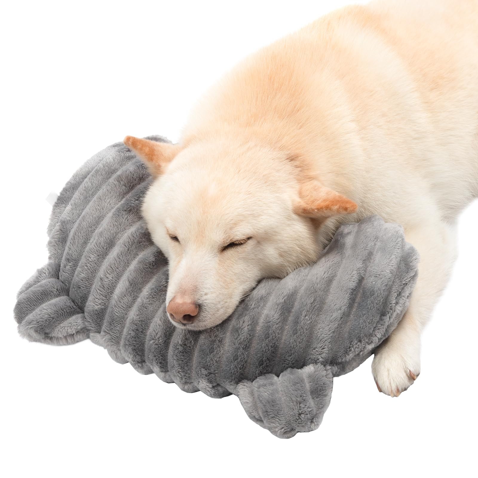 Coussin Jiupety apaisant pour chien avec oreilles en ours offrant un soutien du cou.