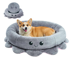 Lit Jiupety pieuvre gris XL pour chien, confort rassurant et repos prolongé.