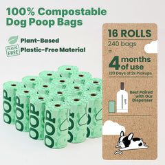 Rouleaux sacs caca chien JIWON, faciles a remplacer dans un distributeur.