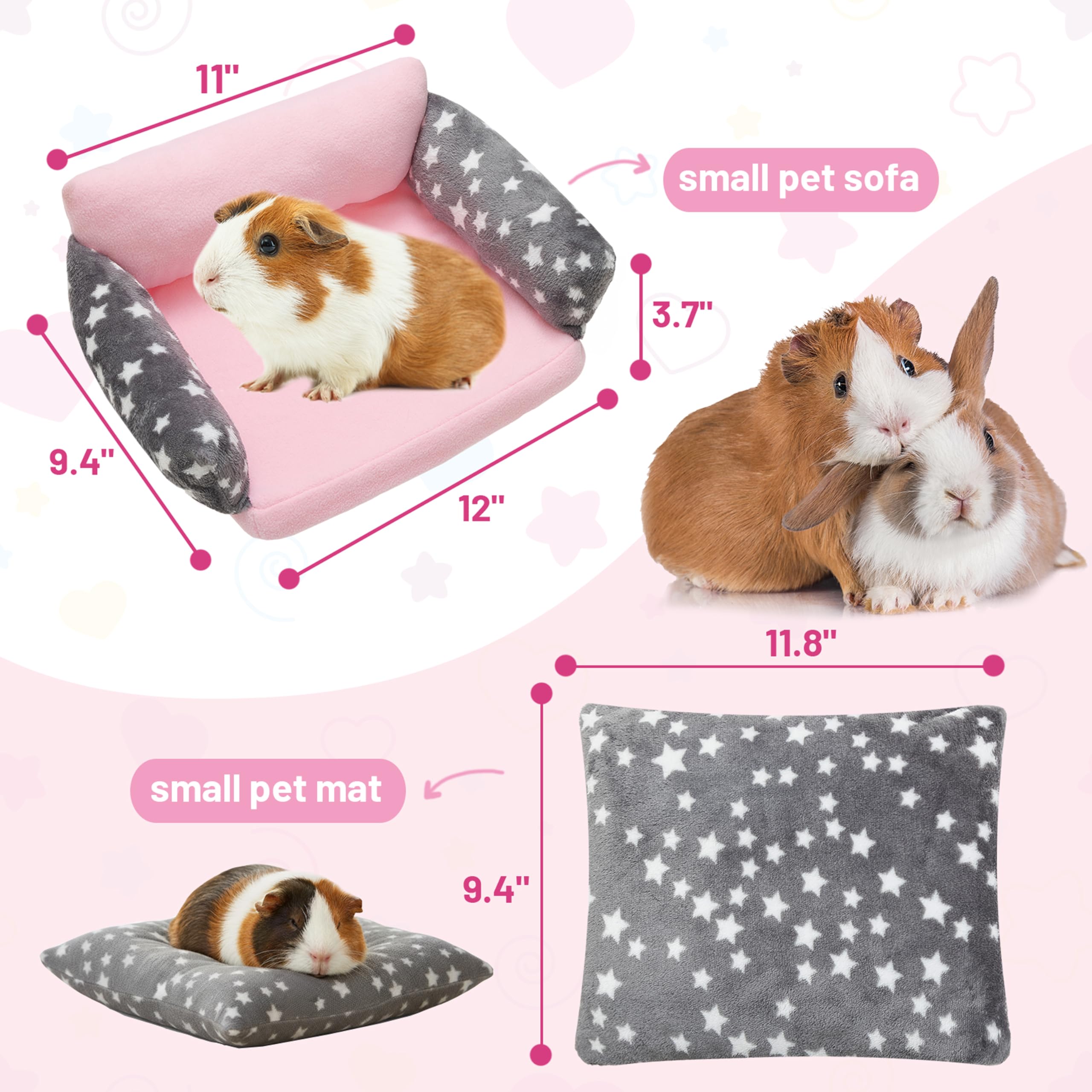 JVVGPET detail du tissu fleece gris à étoiles, agréable et facile à nettoyer.