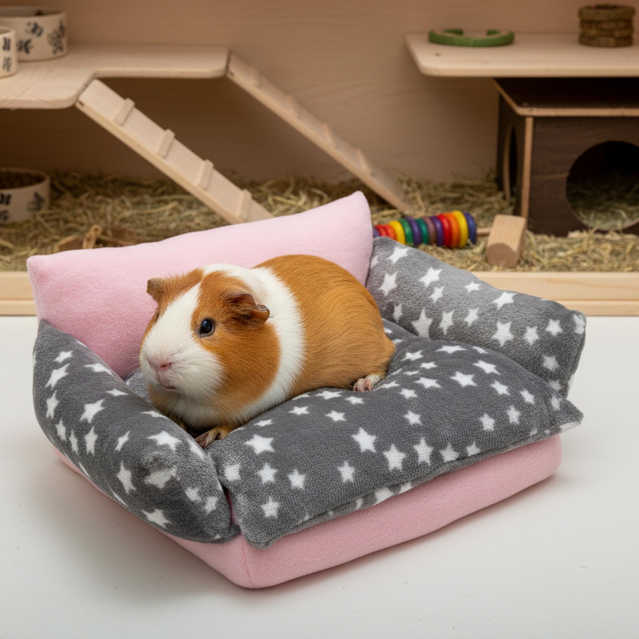 Ensemble canapé et coussin offre deux configurations de repos.