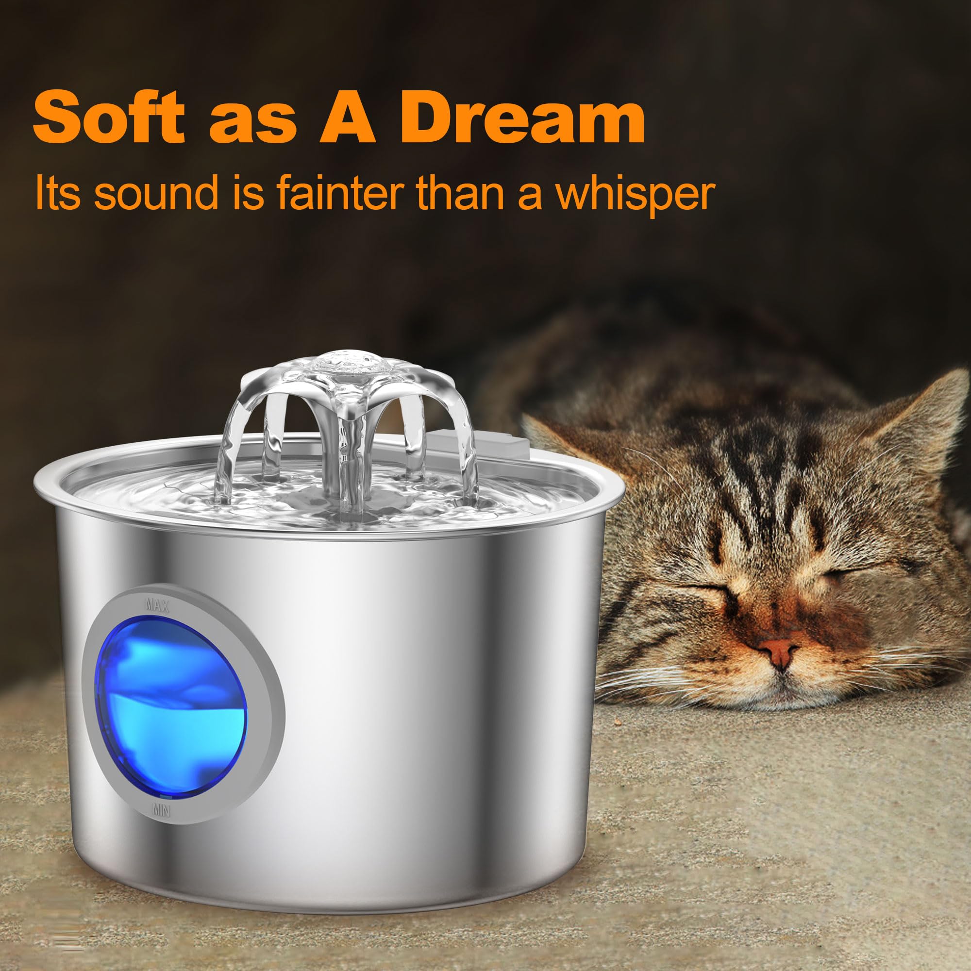 JLVDXN LED bleue nocturne aide votre chat à localiser l'eau.