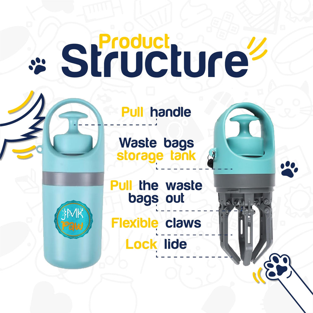 JMK PAW Pooper Scooper, poignées ergonomiques pour une prise en main confortable.
