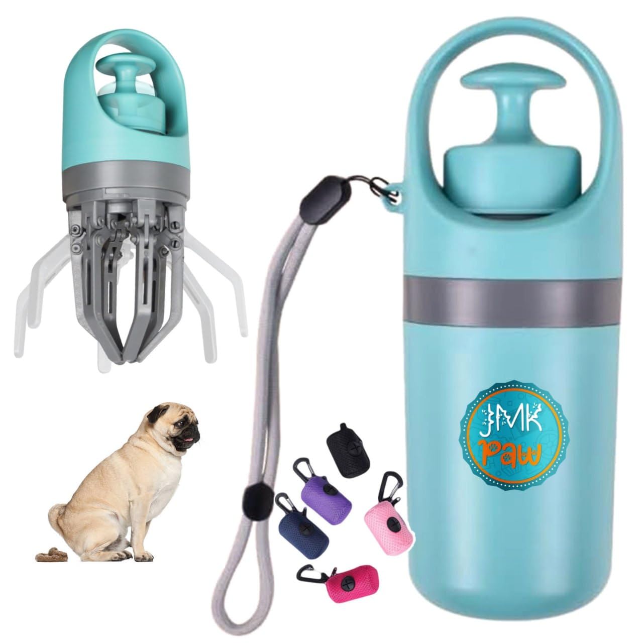 JMK PAW Pooper Scooper portable et compact pour balades propres.