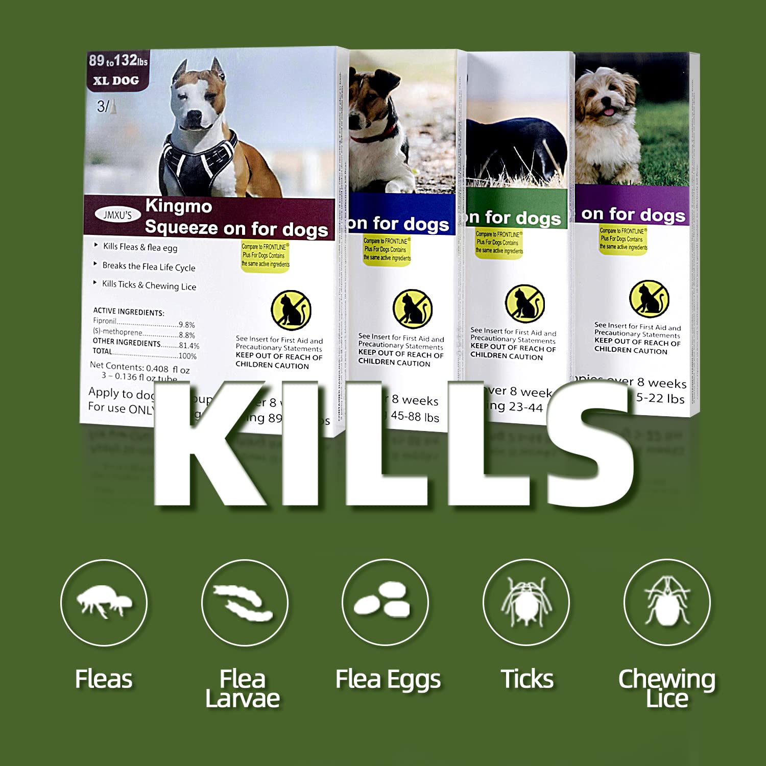 Application sur le dos du chien avec le capuchon pratique de Jmxu's.