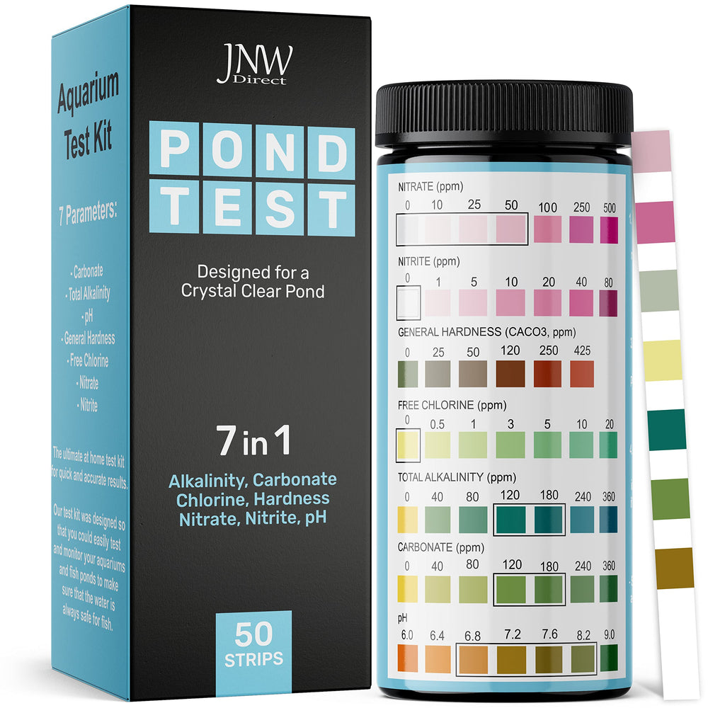 JNW Direct Bandes-test étang – emballage pratique pour démarrage rapide.