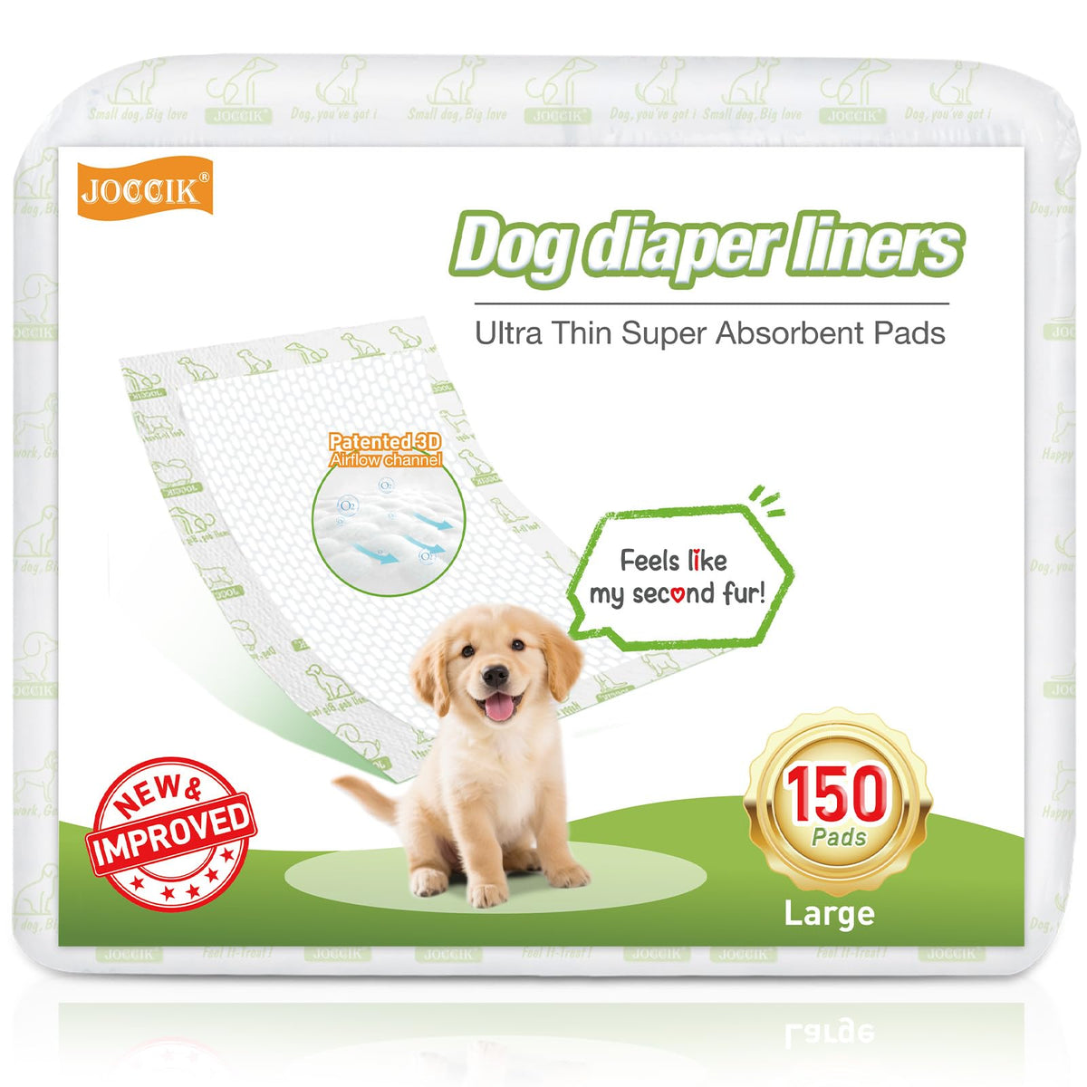 JOCCIK - Doublure pour couche chien absorbante, garde votre chien au sec et confortable.
