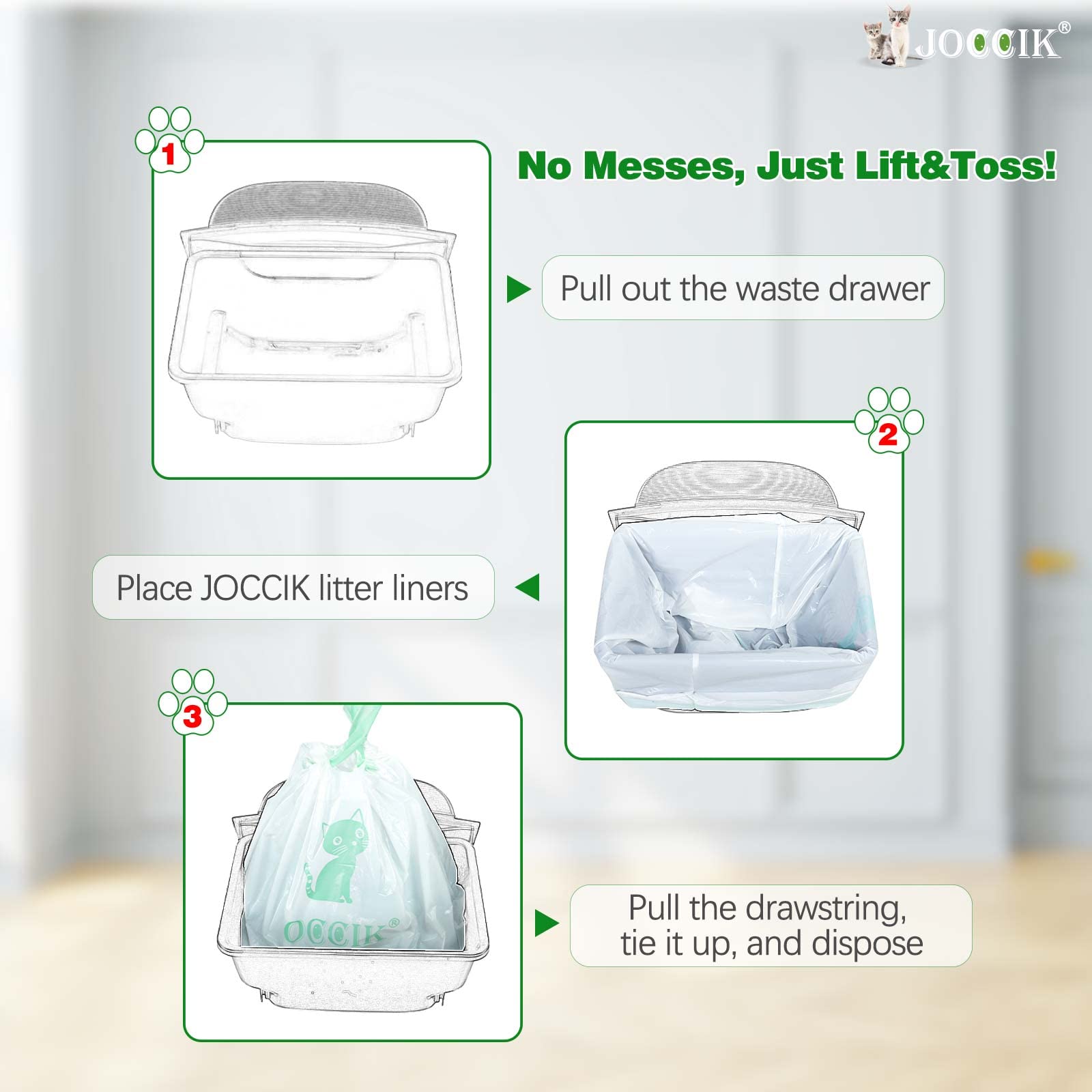 Ensemble JOCCIK 50 sacs sans parfum, ultra-resistants.
