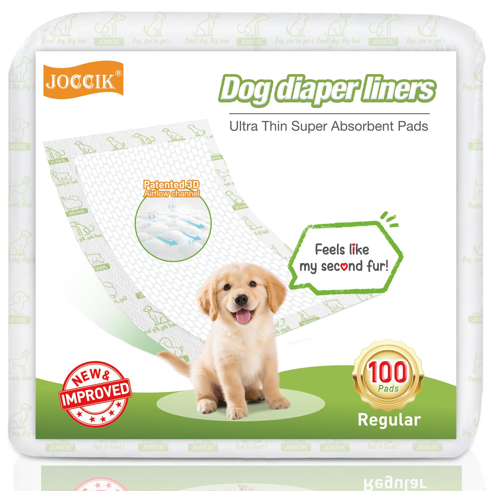 JOCCIK coussinet absorbant ultra-fin pour chien, confort discret et propreté.