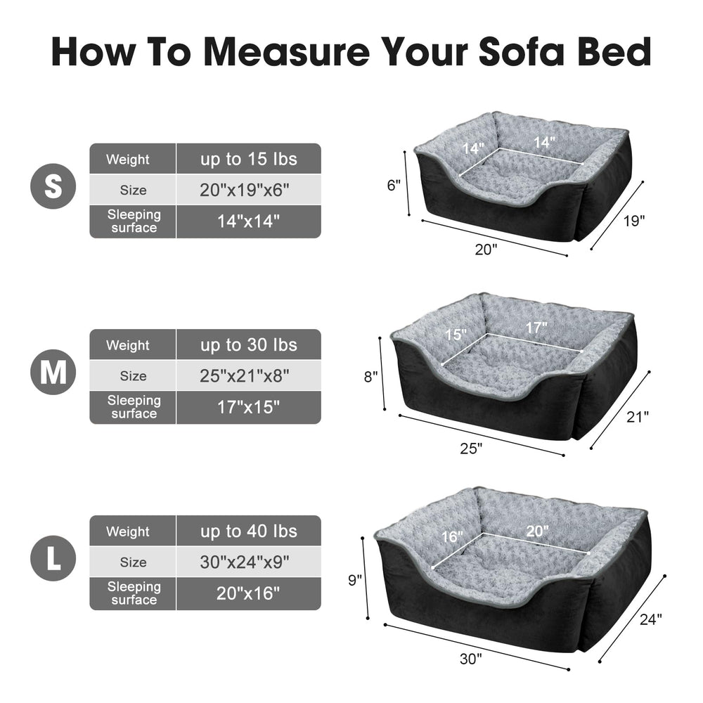 JOEJOY lit-chien rectangle - base-antiderapante assure stabilité sur sols lisses.