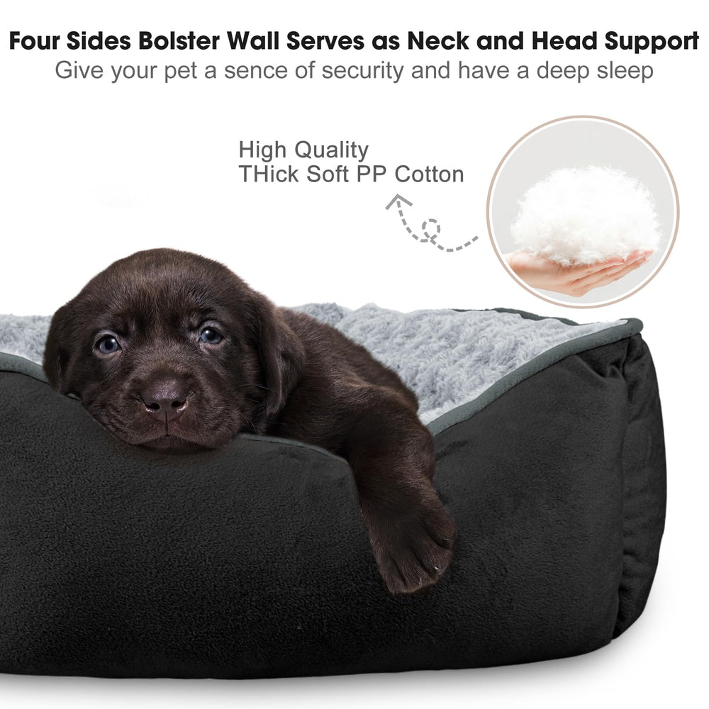 JOEJOY lit-chien rectangle - douceur-fourrure-rose offre chaleur et confort luxueux.