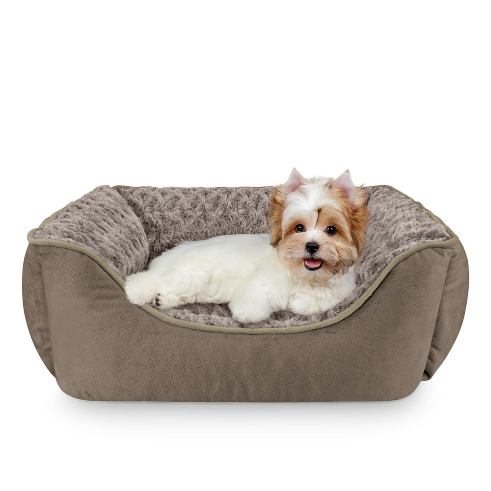 JOEJOY canape rectangulaire pour chien grand brun foncé offrant soutien et confort.