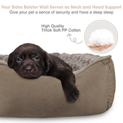 JOEJOY canape rectangulaire pour chien moyen brun foncé, détente et bien-être.